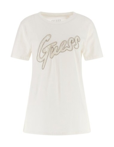 Camiseta blanca Guess mujer-Unas1 compra Guess con Descuento- camiseta  blanca mujer