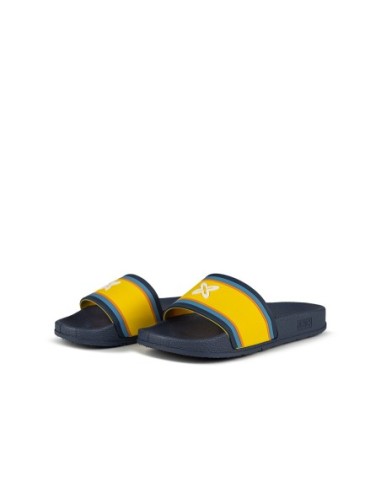 Zapatilla munich flat slider multistripe kid 08 8838008 color azul