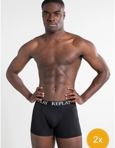 BOXER REPLAY 2XTRUNKS BLACK